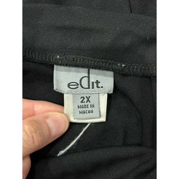 Edit Womens Black Layered Maxi Skirt Ruffle Detail Sz 2X - Picture 5 of 8